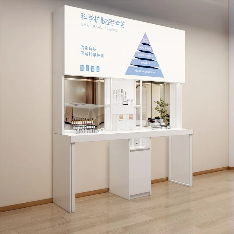 Fan Wenhua Beauty Salon Cosmetics Display Cabinet Desk Face Wash Shop Special Skin Care Products Display Cabinet Commercial with