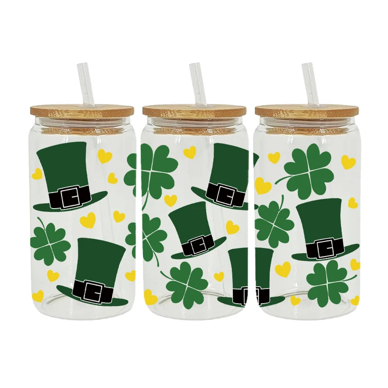 UV DTF Transfer Sticker St Patrick For The 16oz Libbey Glasses Wraps Bottles Cup Can DIY Waterproof Custom Decals D9378