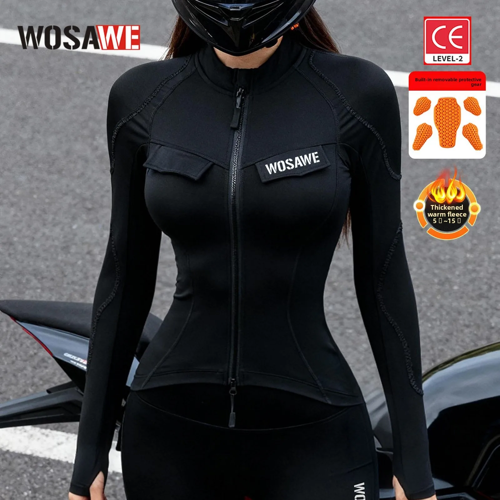 WOSAWE Women Motorcycle Jacket with Removable Soft Back Shoulder Elbow Pads Summer Breathable Motocross Motorbike Apparel