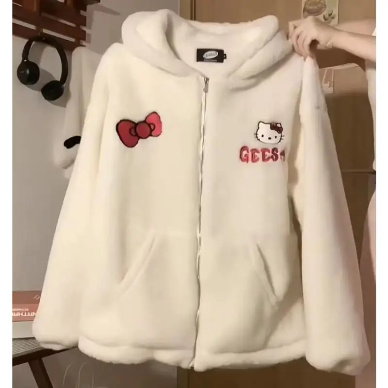 

Sanrio Hello Kitty Comfortable Jacket Cute Cartoon Anime Thick Casual and Fashionable Jacket Student Top Creative Gift