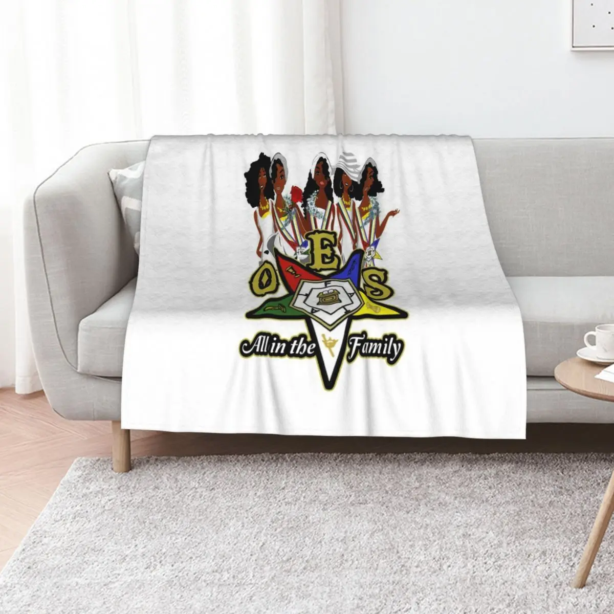 OES Order Of The Eastern Star Logo Sistars All In The Family Freemason Throw Blanket Warm bed plaid Sleeping Bag Blankets