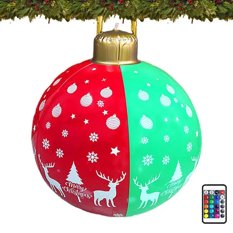 

60cm Large PVC Christmas Balls Decorations Christmas Tree Gift Christmas Home Outdoor Lighted Inflatable Ornaments New Year