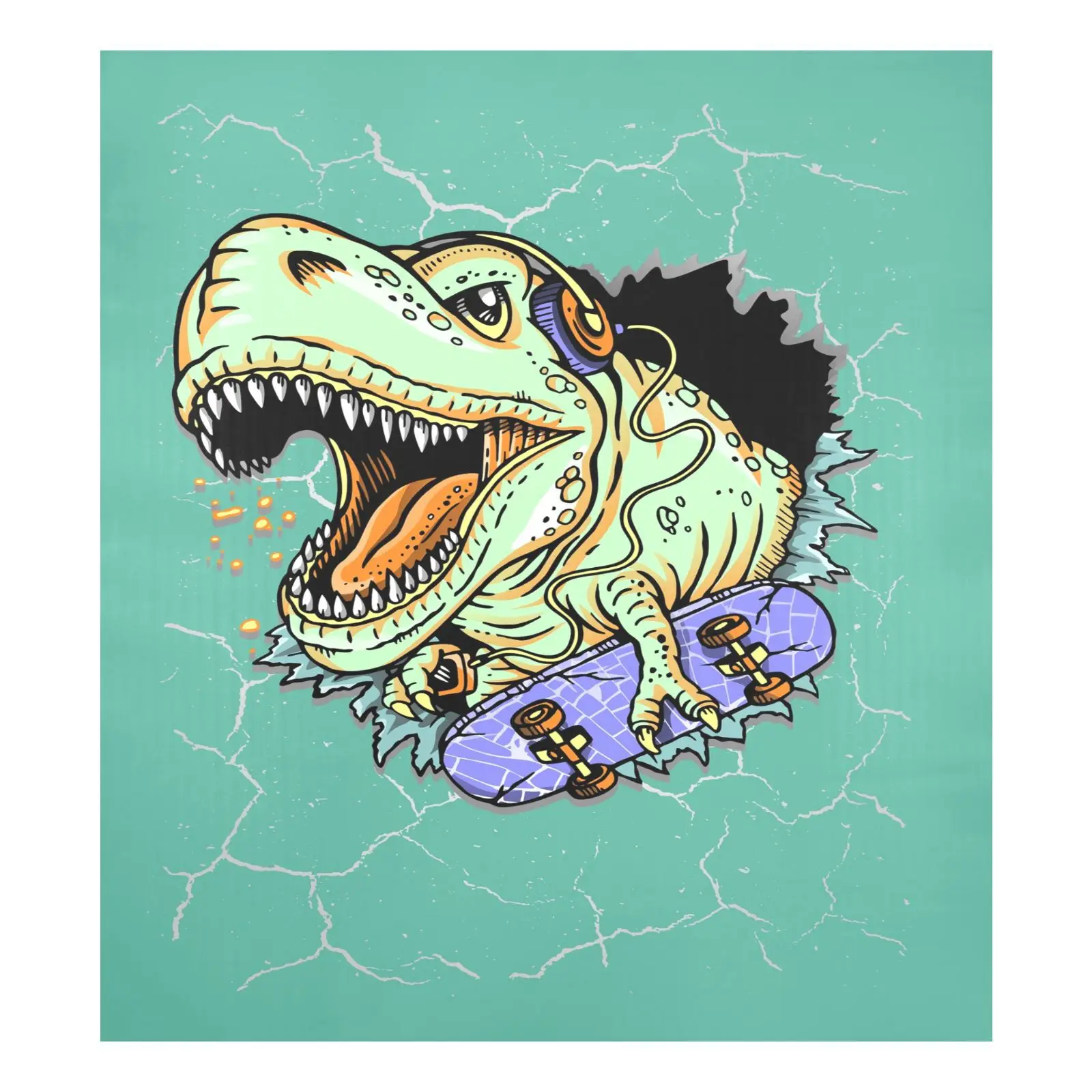 Art Kitchen Dishwasher Magnetic Stickers Waterproof and Anti fouling PVC Home Decoration Refrigerator Sticker Dinosaur print