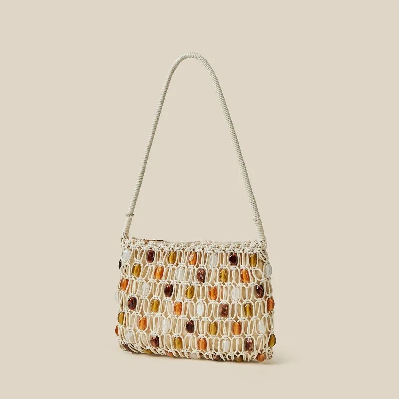 2026 New Woven Bag Light Luxury High-end Women's Bag Small Square Handbag Commuting Travel Underarm Bag Temperament Commuting