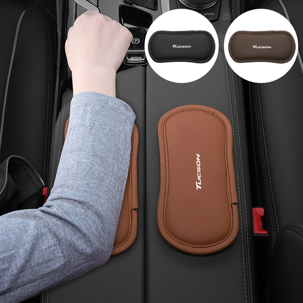Leather Car Knee Pad for Hyundai N line Tucson Kona i30 Car Knee Cushion Auto Center Console Leg Pads Auto Interior Accessories