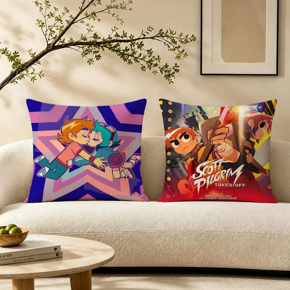 Scott Pilgrim vs. the World Cushion Cover Pillow Short Plush Warm CreamStylel Cushion for Living Room Bedroom Sofa  for Gifting