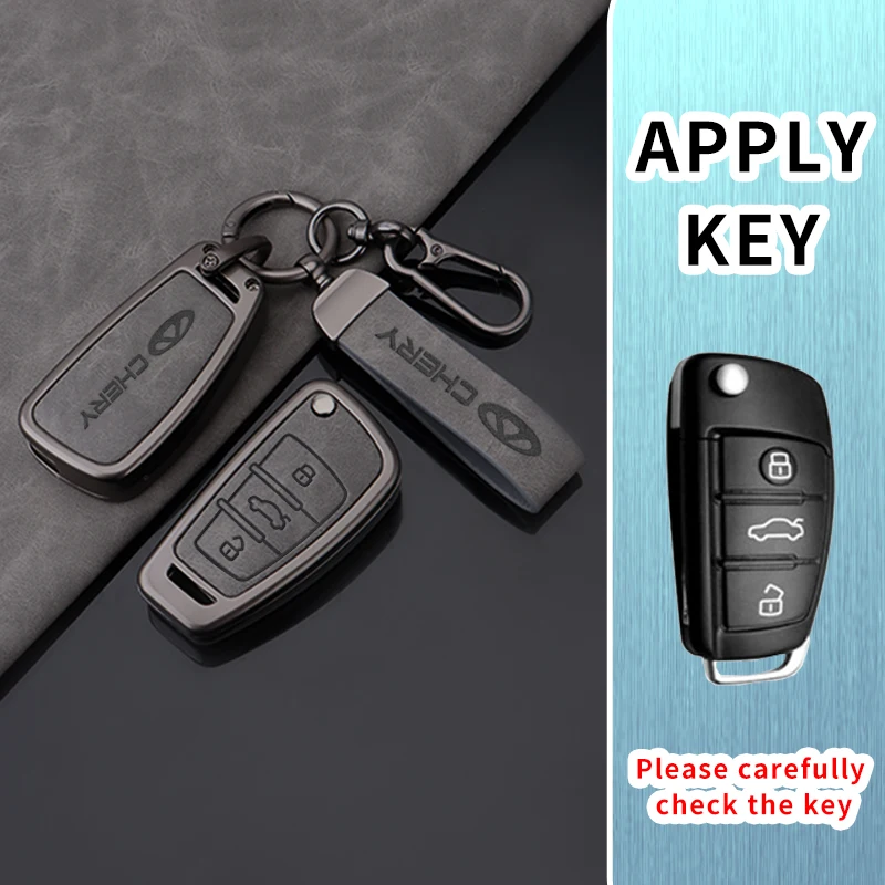 Leder-Autoschlüsselhülle für Chery ARRIZO7 E3 E5 A3 A5 Tiggo 2 3 5 3X Fulwin2 Eastar – Schutz und Zubehör – Detail 2