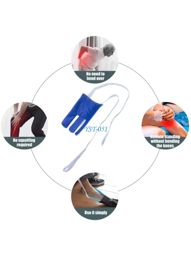 E15A Long Handle Sock Aid Tool for Elderly Disabled People Easy Wear Without Bending