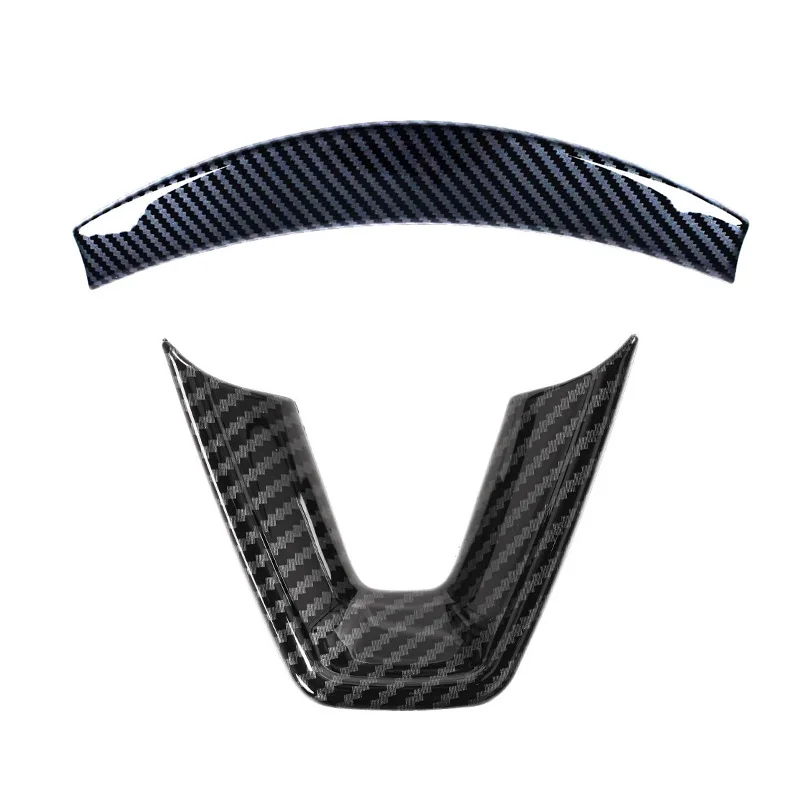 غطاء عجلة بنمط من ألياف الكربون ABS ، ملحقات داخلية ، أجزاء معدلة لطراز تسلا الجديد 3 هايلاند ، تزيين القيادة