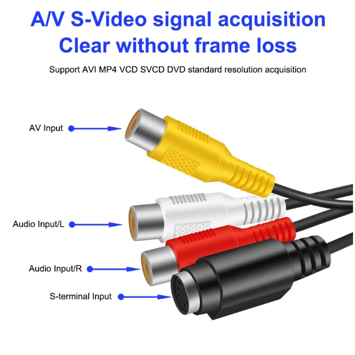 ConvertidorUSB 2,0 tarjeta de captura de vídeo AV RCA convertidor Digital a USB adaptador portátil Cable de vídeo para DV/TV DVD uso doméstico Win 7