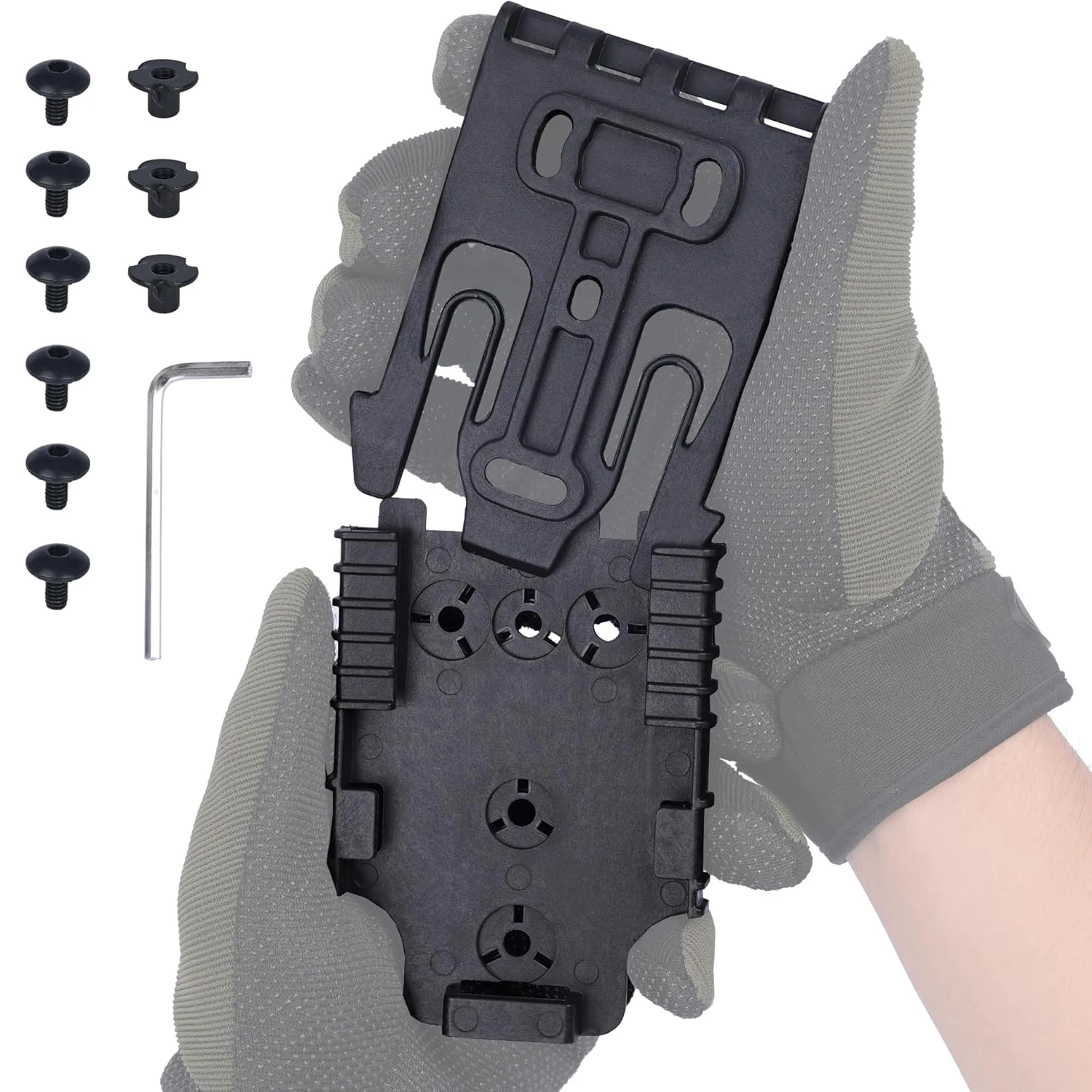 NOVO Kit de Sistema de Travamento Rápido (QLS Kit), Garfo de Travamento QLS 19 e Placa Receptora QLS 22L para Coldre de Perna, Presilha de Cinto Universal