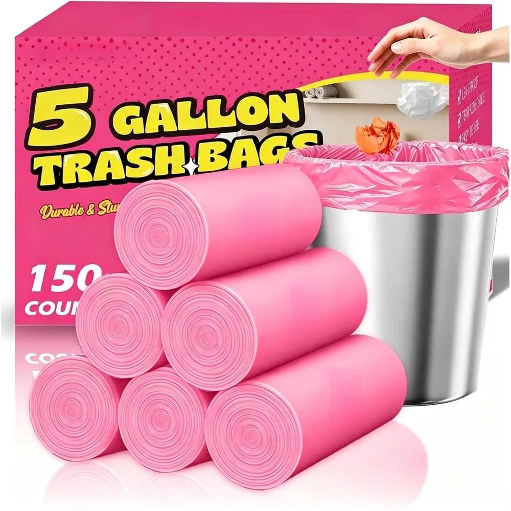 200PCS 5 Gallon Drawstring Trash Bags Medium Heavy-Duty Leak-Proof Tear-Resistant Kitchen Bathroom Home Office Garbage Bag Liners