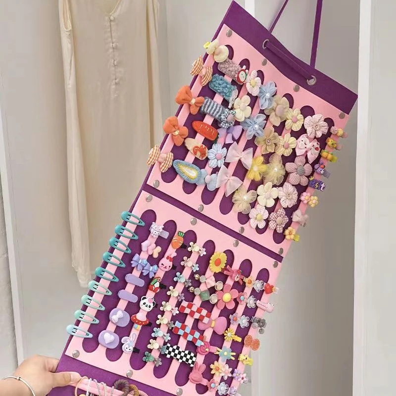 Haarschmuck-Organizer, großer Kapazitäts-Haarbandhalter, wandmontierter Haarspangen-Aufbewahrungshänger, platzsparend, für Mädchenzimmer, Wanddekoration – Detail 6