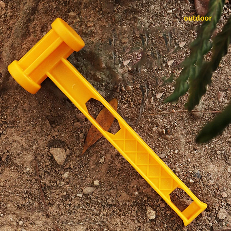Light Weight Hammer PE Engineering Plastics Canopy Ground Nail Hammer for Camping Outdoor Equipment Hiking EDC Hand Tools