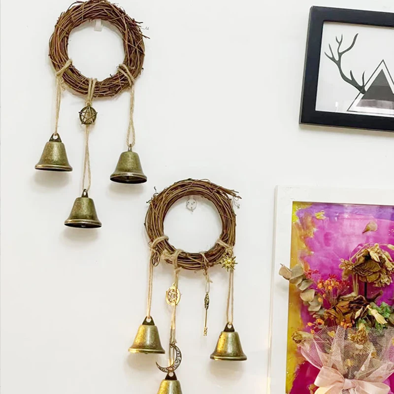 

Witch Wind Chime Pendant Halloween Home Door Hanging DIY Handmade Hemp Rope Bells Courtyard Garden Bohemian Home Decoration