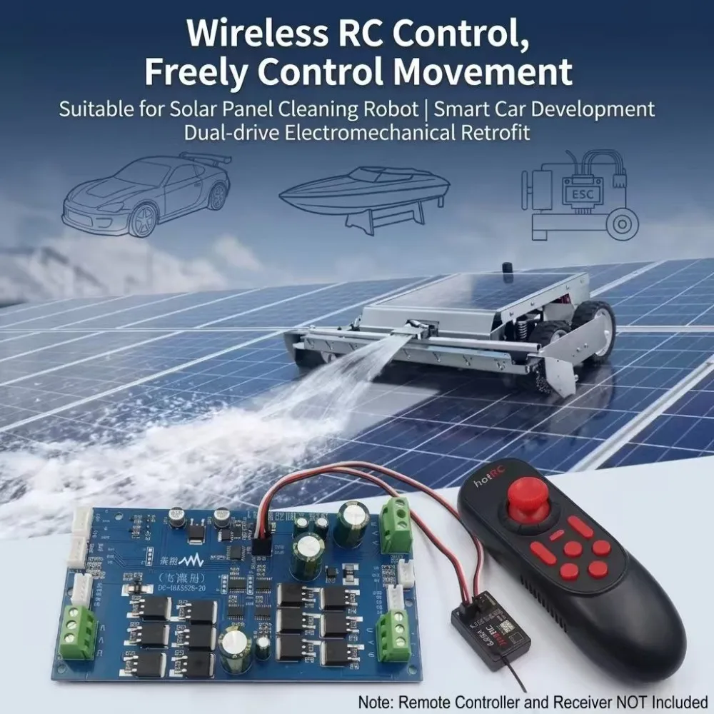 2 Channel Hall Motor Driver Board Dual Drive DC Brushless Motor Controller with Brake Anti-slope Function Overcurrent Protection