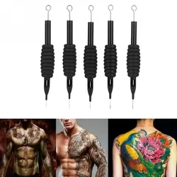 5pcs Black Sterile Tattoo Needle Grip Tip RL/RS/RM/M1/M2 Silicone Grip Tip Holder Supplies for Tattoo Machine Gun