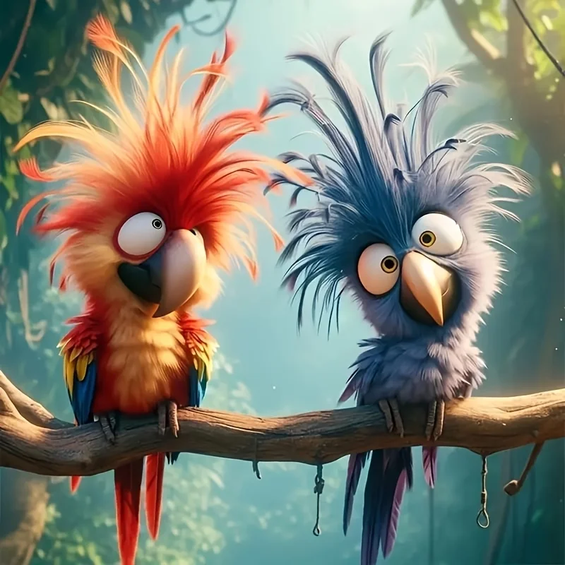 قطعة واحدة من ملصقات الببغاء الكرتونية الغريبية - مناسبة للسيارات وأجهزة الكمبيوتر المحمولة وحقائب السفر والمصدات والأسطح مثل النوافذ والطاولات #2