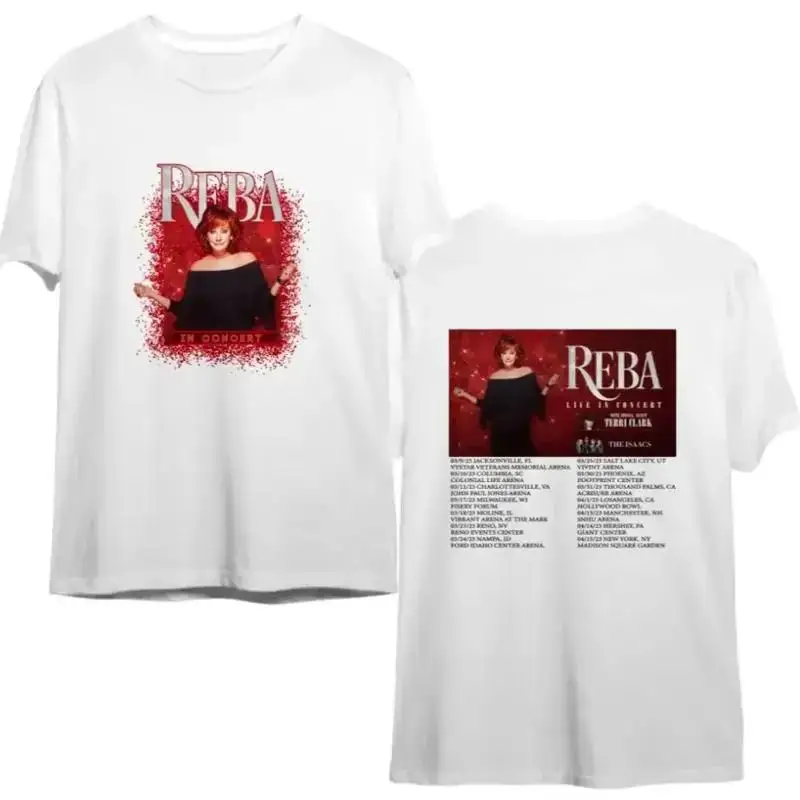 Reba Mcentire 2023 Fall Tour T-Shirt, doppelseitig, Live In Concert, W Ter