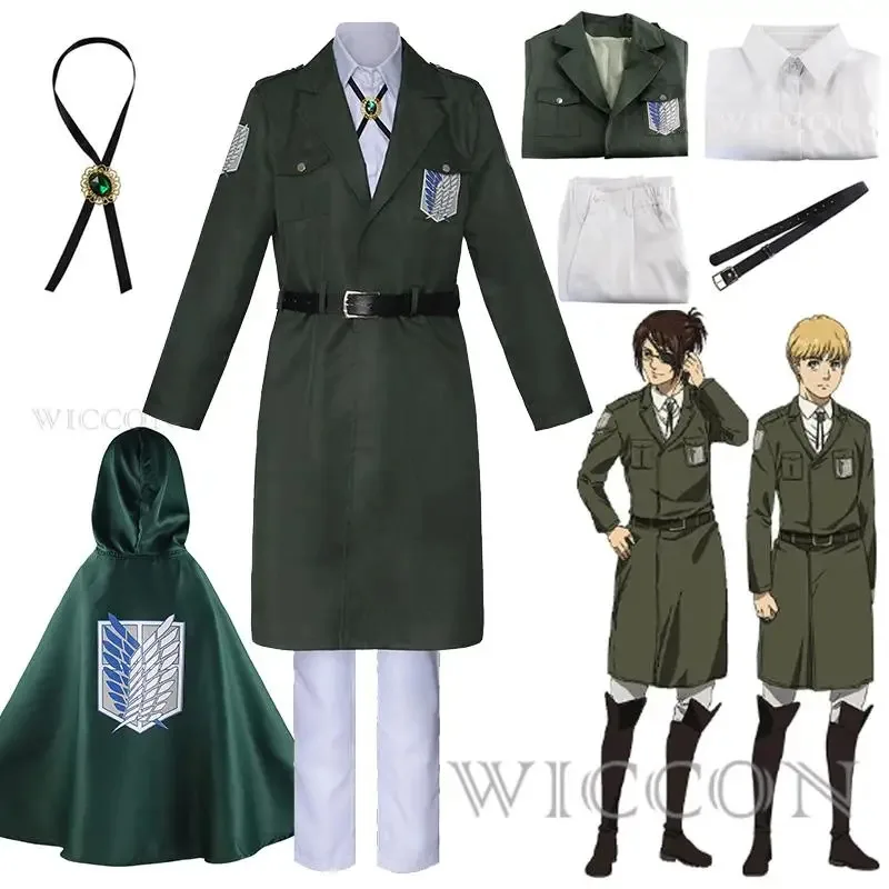 Disfraz de Anime nuevo Attack on Titan Eren Levi, Shingeki No Kyojin, uniforme de soldado de la Legión de exploración, disfraz de Halloween, 2025 ❤ ❤