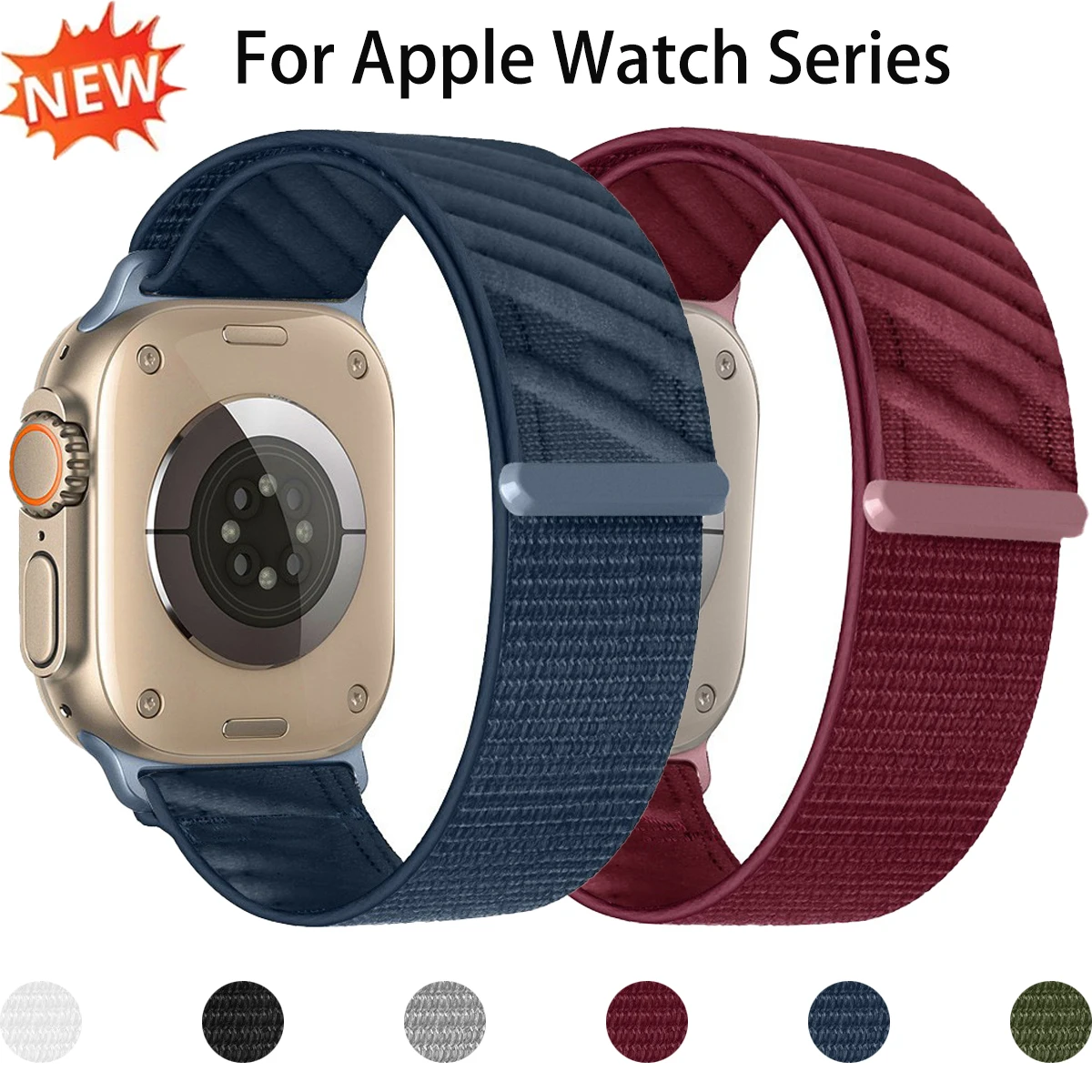 Nylon Loop Band for Apple Watch Ultra 3/2 49mm 38 40 44 46mm Touch Fastener Strap for Iwatch S11 10 9 8 7 SE3 Sport Bracelet