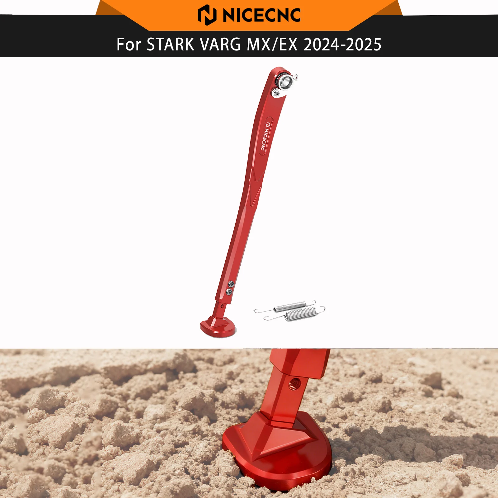 

NICECNC Adjustable Kickstand For Stark Varg EX MX 2024-2025 Electrical Bike Parts 6061-T6 Aluminium Motorcycle CNC-machined