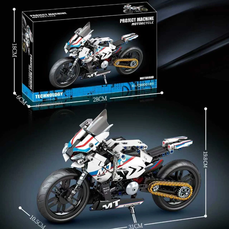 حار التقنية البسيطة اللبنات دراجة نارية نموذج مدينة الهدايا الميكانيكية سباق السيارات الرياضة سرعة سوبر الطوب لغز لعب الكبار #5