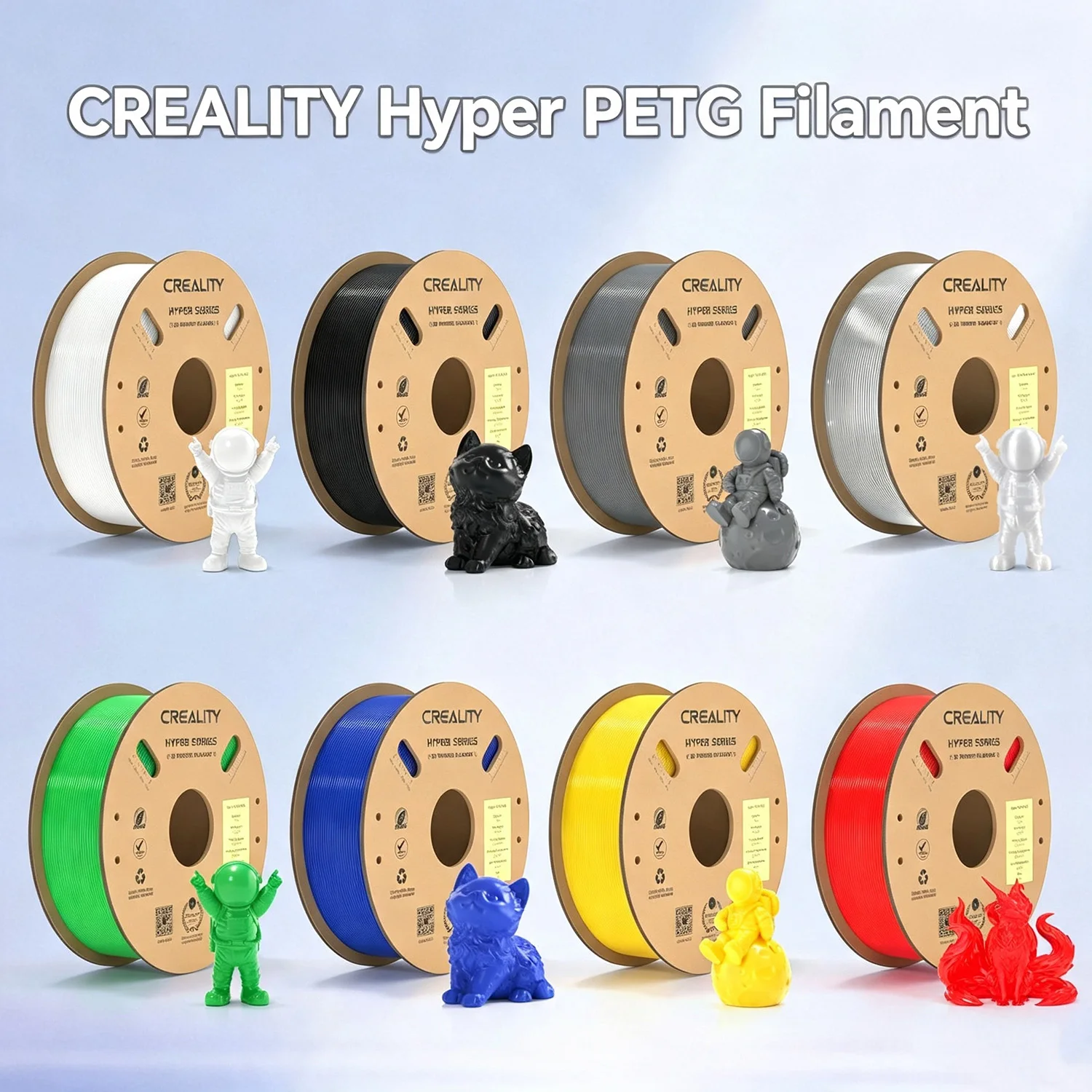 CREALITY Hyper PETG Filament 30–600mm/s High-Speed 3D Printer Filaments Low Stringing Printing Material Fit Most 3D Printers