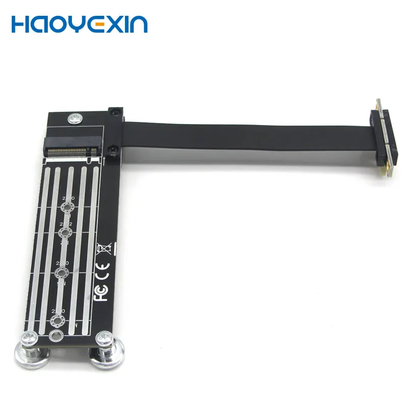 M2 TO PCIE Riser PCIe x1  PCI-E3.0 1x To M.2 NVMe M Key 2280 Riser Card Gen3.0 Cable M2 Key-M PCI-Express Extension cord
