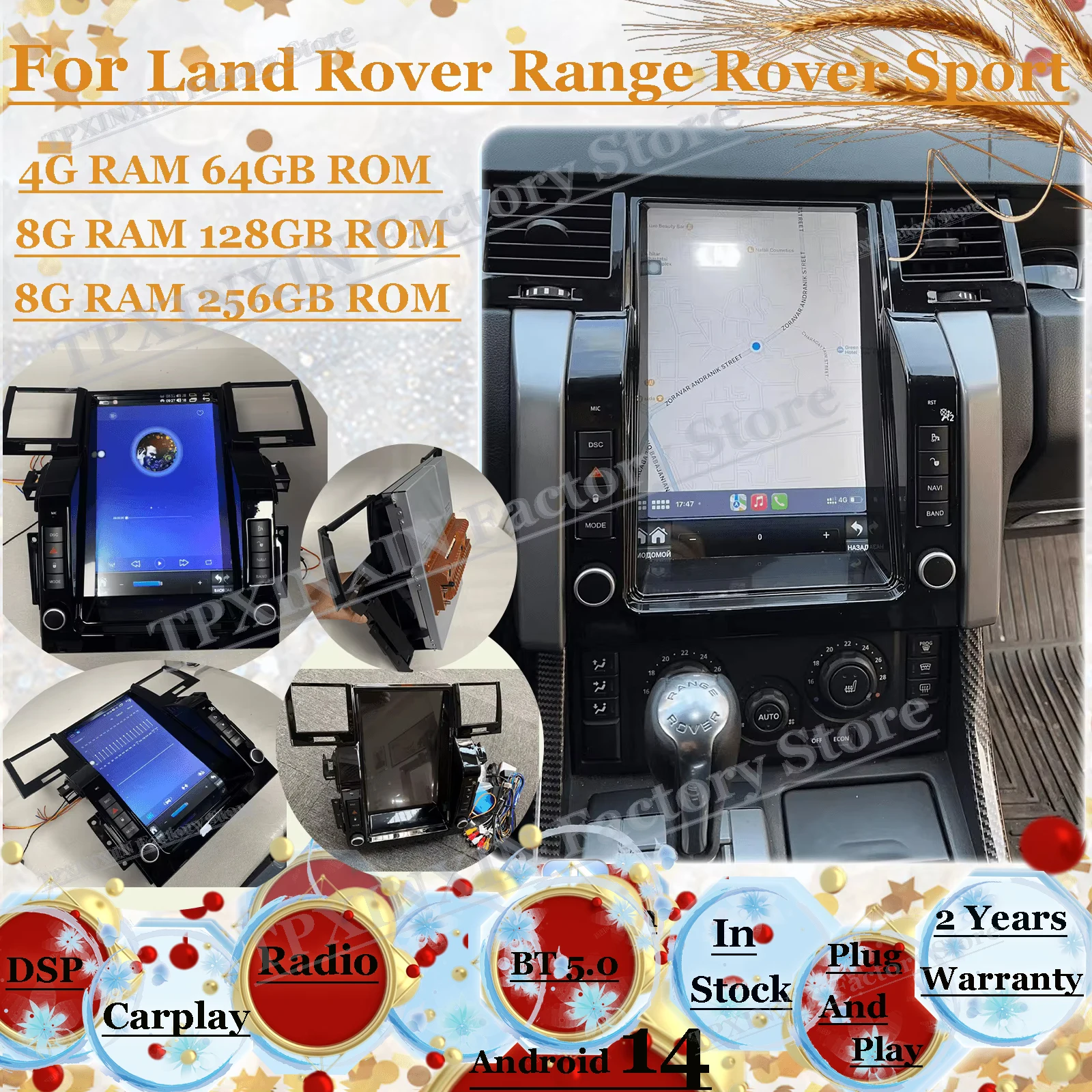 

Upgrade Android 14 Car Radio Coche With BT 5.0 For Land Rover Range Rover Sport 2005~2009 Automotive Multimedia GPS Navigation