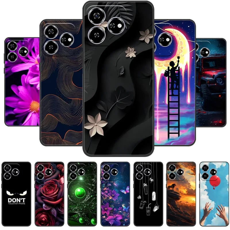 Para ZTE Axon 60 4G Funda trasera para ZTE Blade V60 4G Funda a prueba de golpes negro Funda de teléfono de silicona suave para ZTE Nubia V60 Coque