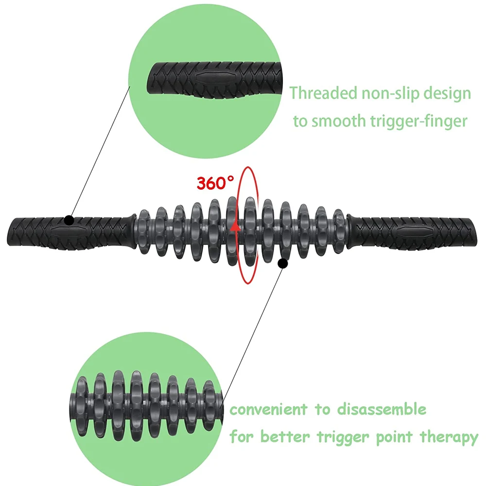 Bastone da massaggio con rullo muscolare, bastoncini muscolari per muscoli tessuto profondo, strumento per terapia fisica punto di innesco massaggio recupero del corpo