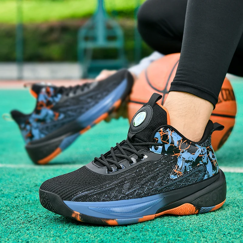 Basketball shoes men's new spring and autumn breathable net shoes men's sports shoes high top men's shoes non-slip soft sole run