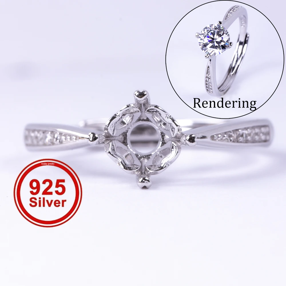 1pc 5-9mm Ring Setting, S925 Sterling Silver Material, Exquisite Ring Base