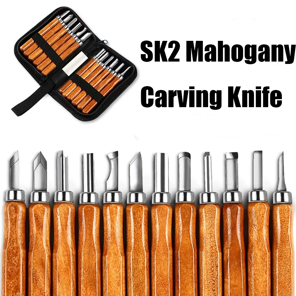 Wood Carving Cinzel Tools Grupo Madeira Handle Cortador Faca Woodworking Gravura Hand Tool Kit Pcs 12 Pcs Set