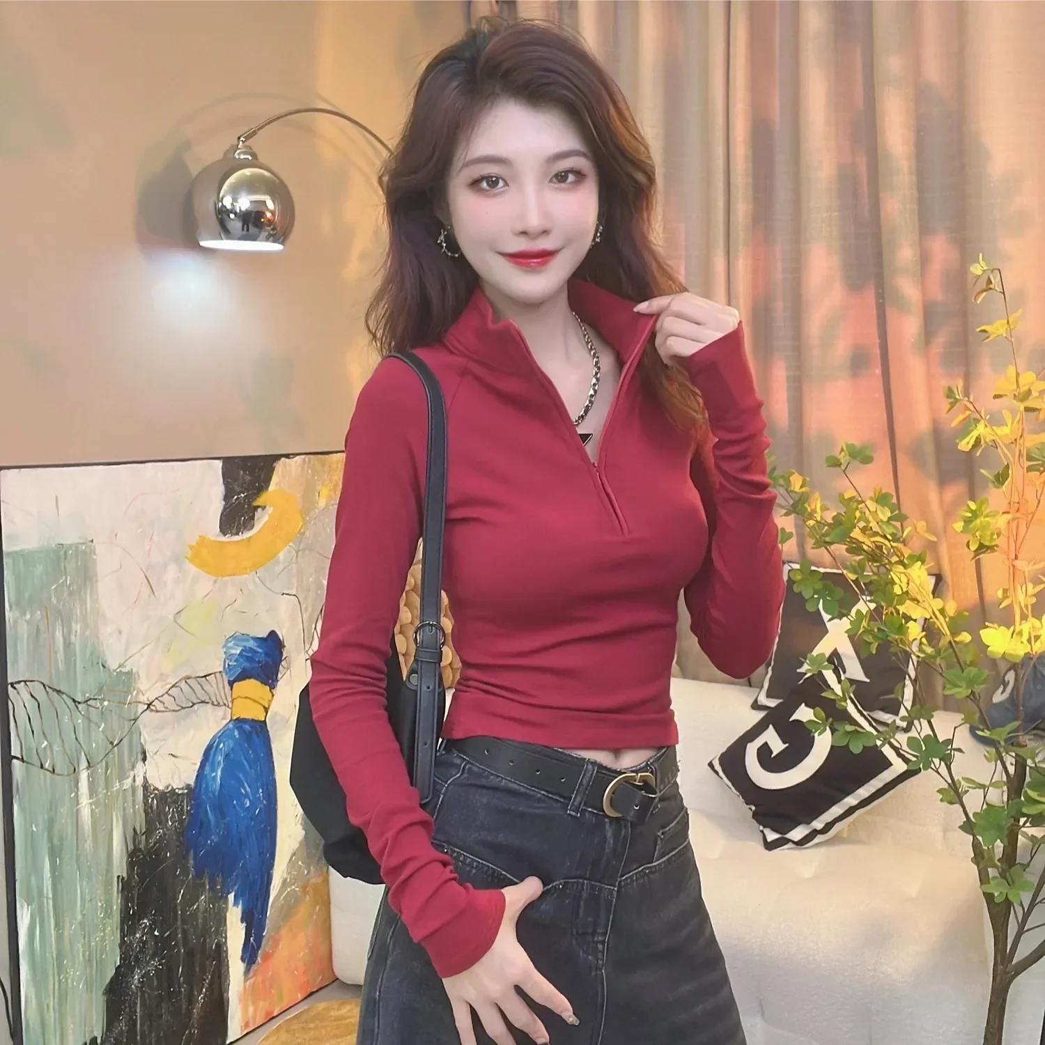 T-shirts Slim Autumn Winter Female Tee New Women's Polo Cheap Tops Pulovers Youthful Elegant Y2k Fashion Korean Clothing Basic