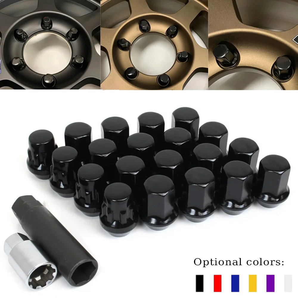 

Car Lug Nuts 20pcs Universal Racing Wheel Nuts Steel Bolts Head Cover Close End Wheel Lock Lug Nuts Ra*s logo For Toyota Honda