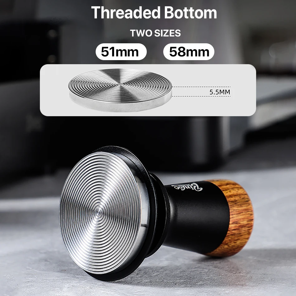 Constant Pressure Coffee Tamper, Espresso Distributor, Stainless Steel Force Powder Press, Thread Base Hammer, 51mm,58mm