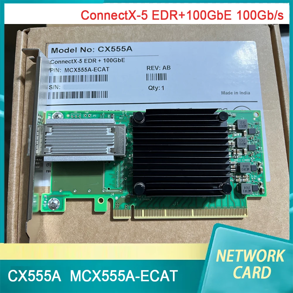 

New For Mellanox NIC CX555A MCX555A-ECAT ConnectX-5 EDR+100GbE 100Gb/s Single Port Network Card High Quality Fast Ship