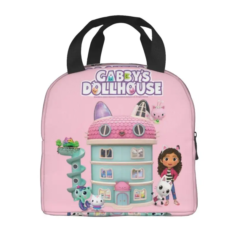 Gabbys Dollhouse Insulated Lunch Tote Bag for Women Mercat Cat Portable Thermal Cooler Bento Box School