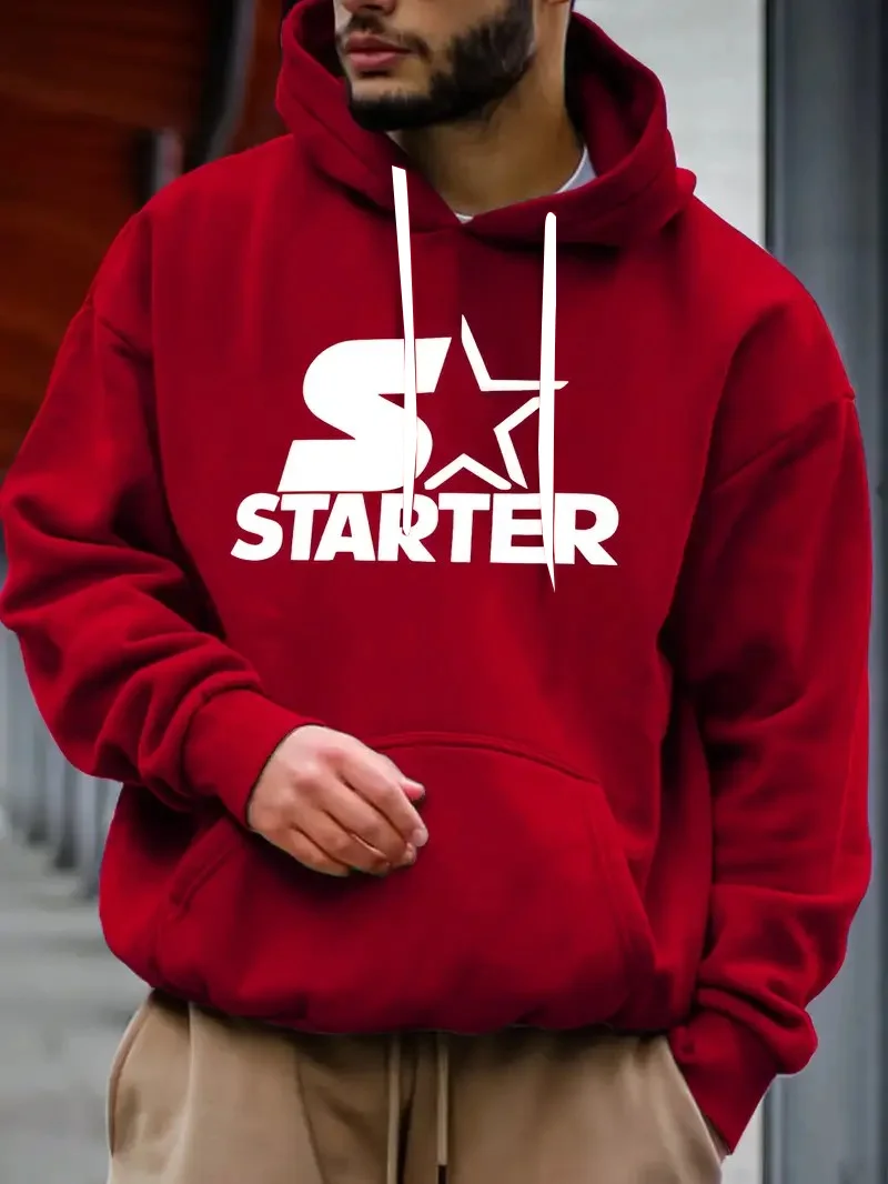 The new men's hoodie for the autumn of 2025 features a streetwear and casual 3D letter star pattern print for comfort