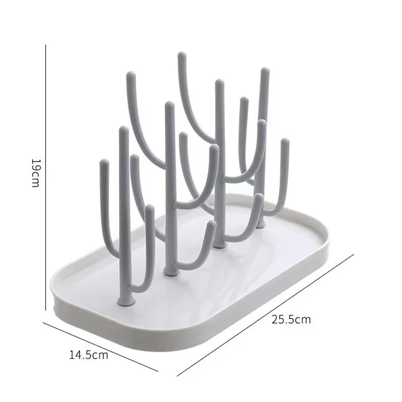 Baby Bottle Drying Rack, Tree Shaped Detachable Drain Stand for Nipples, Feeding Cup, Pacifiers and Small Tableware Storage Tray