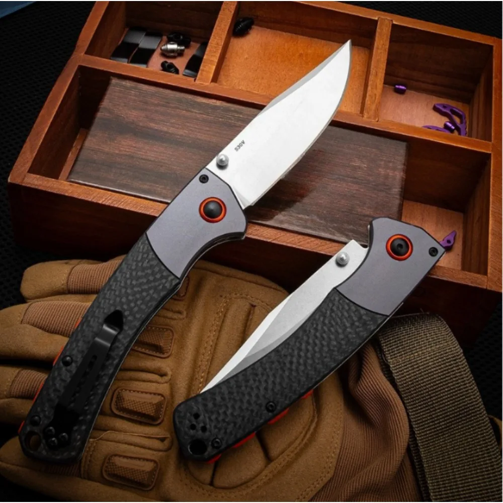 High-quality BM15085/15080 folding knife carbon fiber/color wood handle outdoor travel  camping gear manual tool  gift for men
