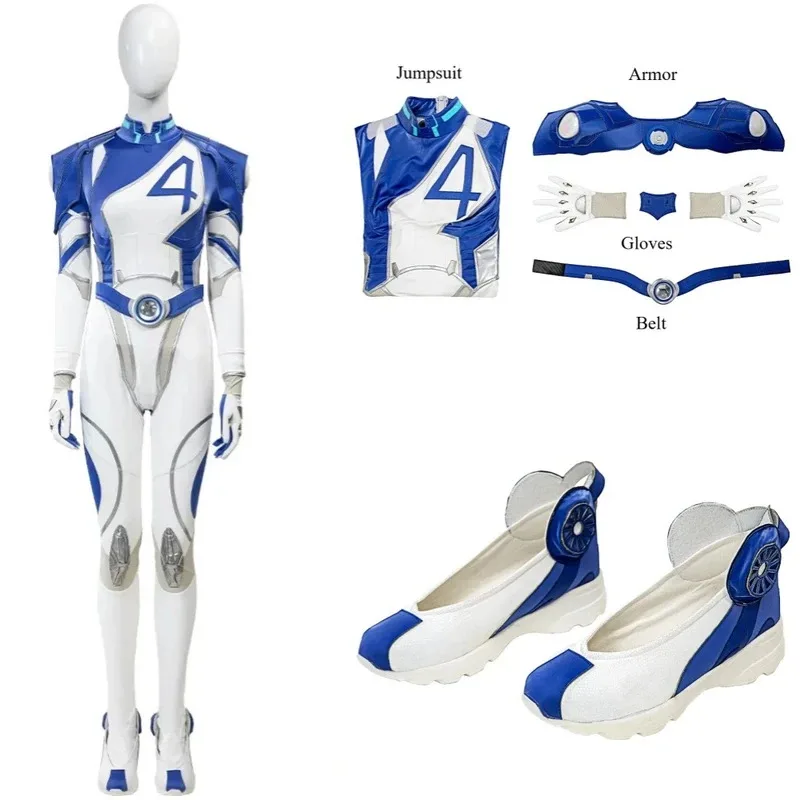 

Disguise Invisible Susan Storm Cosplay Costume Woman Jumpsuit Battle Halloween Comic Con Leather Suit Custom Made goi/6
