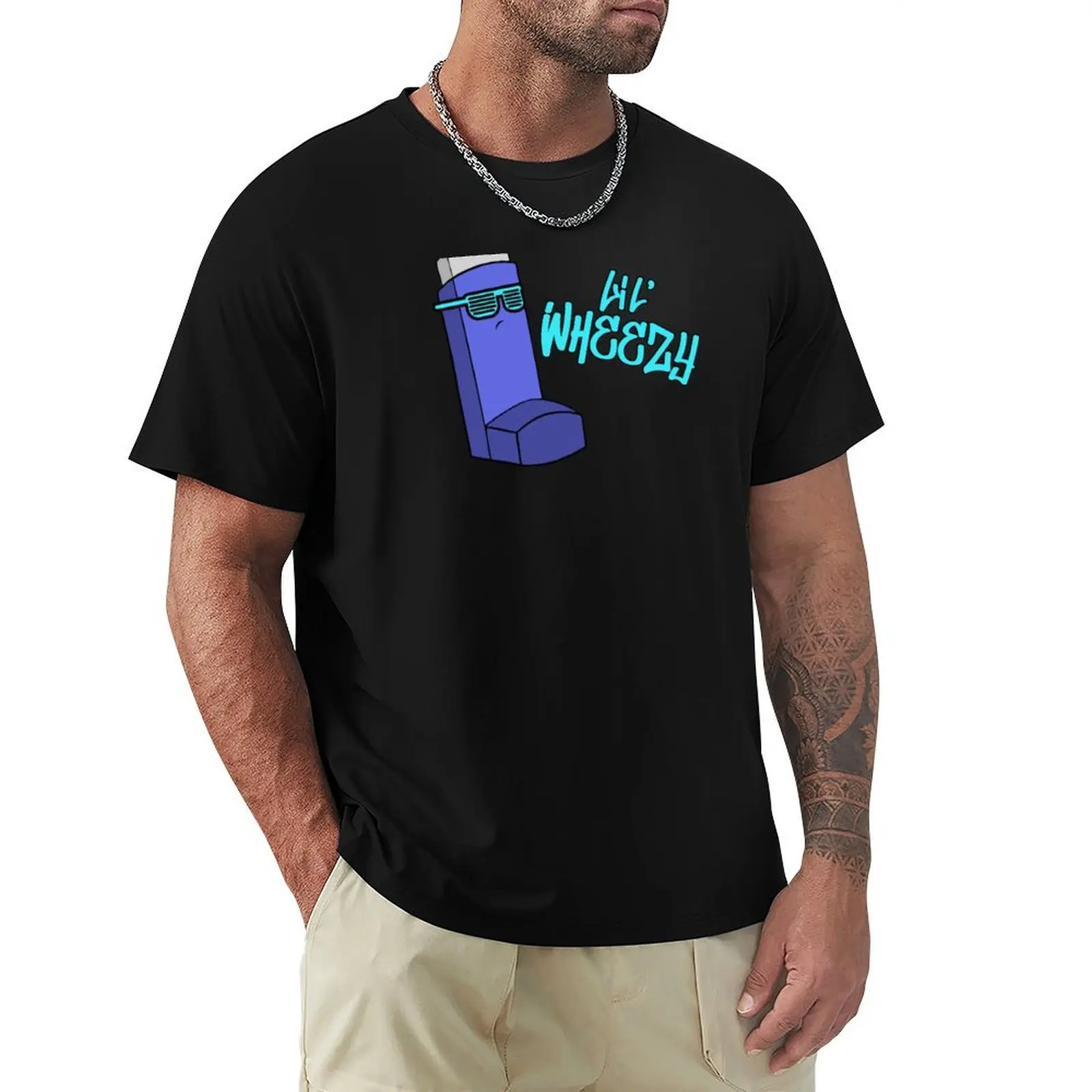

It Ain't Easy Being Wheezy Funny Asthma Inhaler Lil' Wheezy Design T-Shirt Aesthetic clothing funny t shirts men