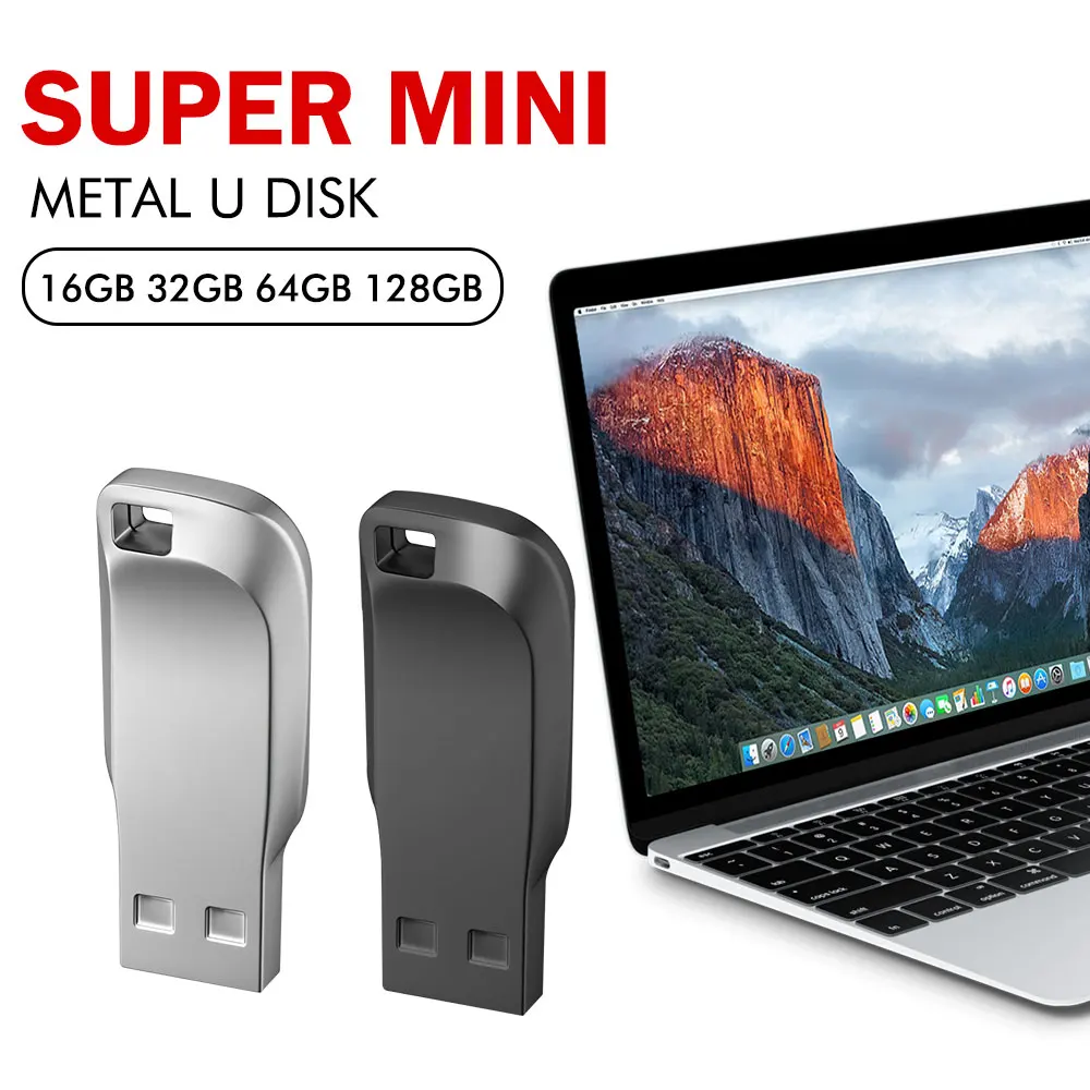 (10 Stück kostenloses Logo) Metall-Flash-Laufwerk 4G 8G 32G Pendrive 64 GB High Speed Memoria USB 3.0 Stick wasserdichte USB-Stift-Laufwerke 128 g