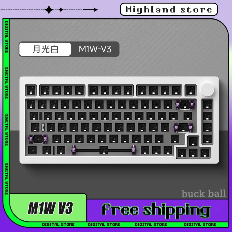 Monsgeek M1W V3 3 Mode Mechanical Keyboard Gamer Keyboard kit Aluminum Hot-Swap 82key Wireless Keyboards Custom M1W Keyboard kit