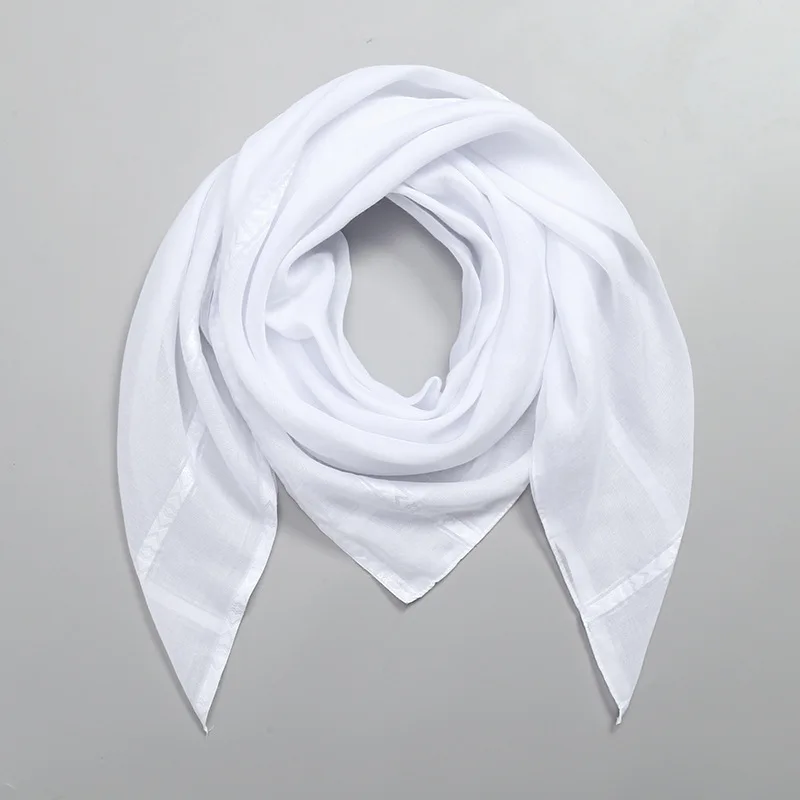 White Muslim Men Shemagh Scarf Traditional Islamic Headscarf Hijab Neck Wrap Headscarf Arab Keffiyeh Bandanas Kerchief 140*140cm