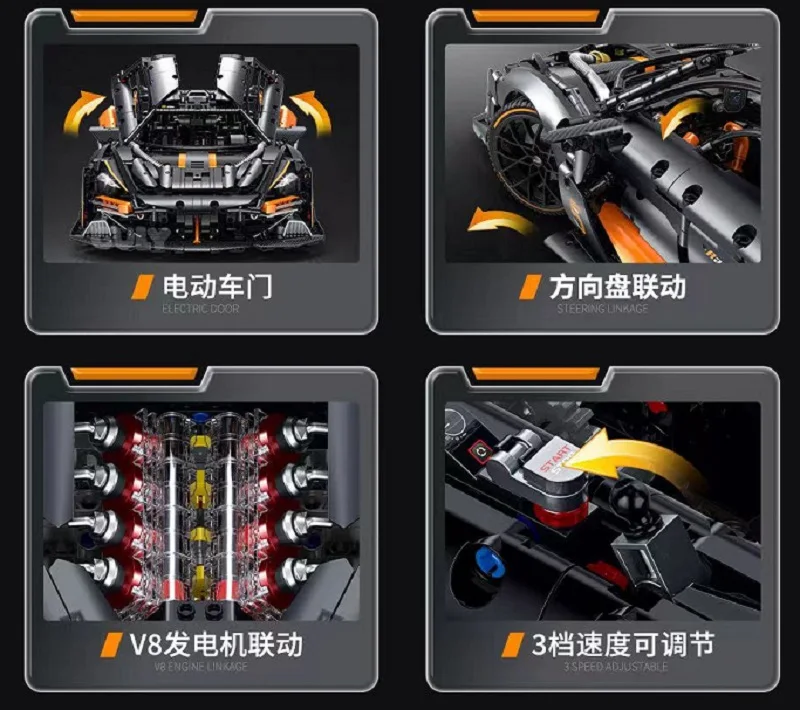 Hot Sales 10646 Technische 1:8 RC Snelheid Sport Voertuig Bouwstenen Bricks Assemblage Model Verjaardag, Halloween, kerstcadeaus