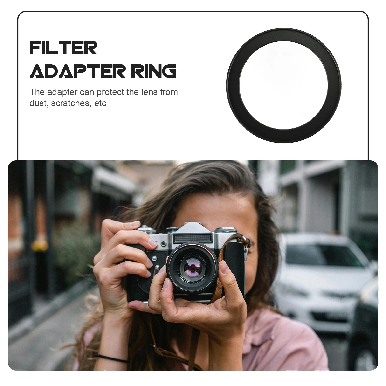 

Camera Lens Adapter 67mm to 82mm Aluminum Alloy Stepping Ring Compact Lightweight Camera Filter Ring Replacement